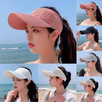 2021 hot sale fashion summer outdoor hats women sun visor hat sports tennis golf headband cap ladies