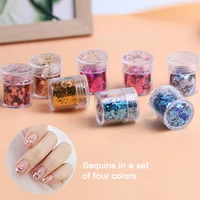 4boxes nail mermaid glitter flake diy makeup eyeshadow colorful sequins palette glitter gold silver sequins nail art decoration