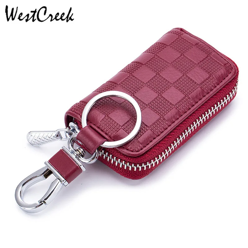 Новинка кожаные автомобильные кошельки для умных ключей клетчатый держатель