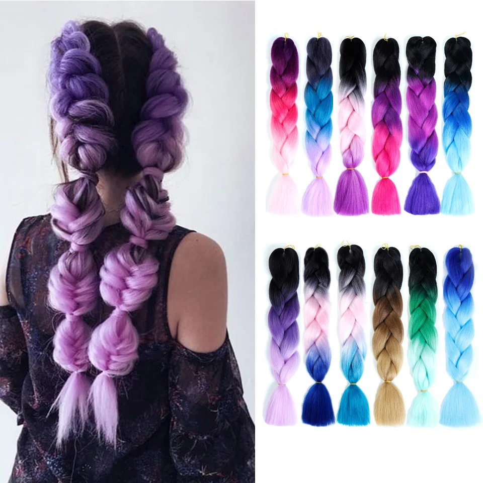 AILIADE африканские косички из вискозы Длинные Омбре Джамбо синтетические плетеные