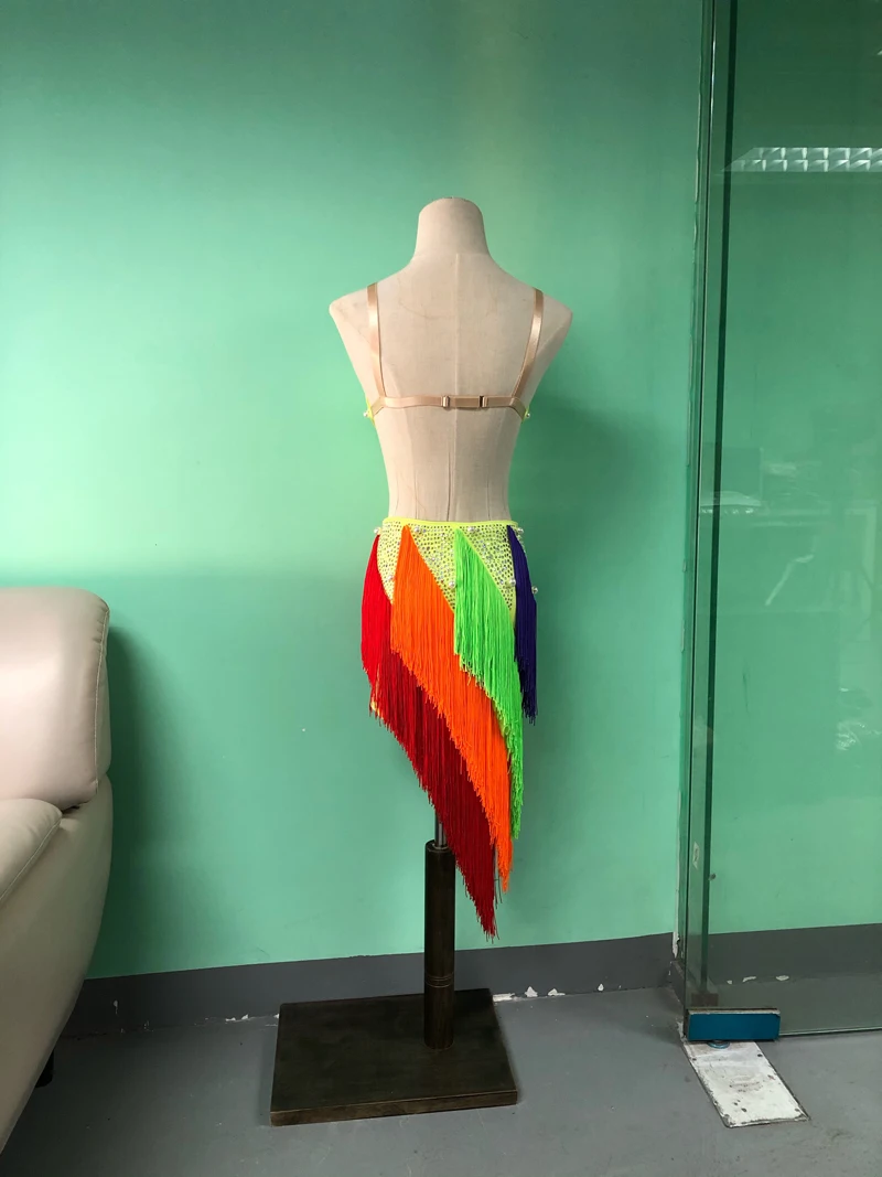 

Women Latin Competition Dance Skirt Low Price Processing Tassel Latin Tassel Dancing Dress Standard Rumba Samba Latin Skirt