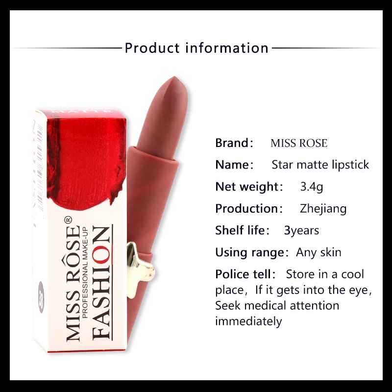 Матовая губная помада со звездами 12 цветов долговечная водостойкая