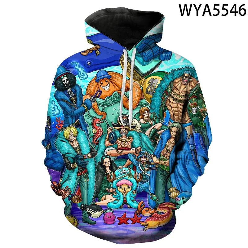 

2021 Anime White ONE PIECE Hoodie Luffy Sea Man Japanese Sweatshirt Plus Size Tie Dyeing Blusa Boys Girls Child Cool Sexy Casual