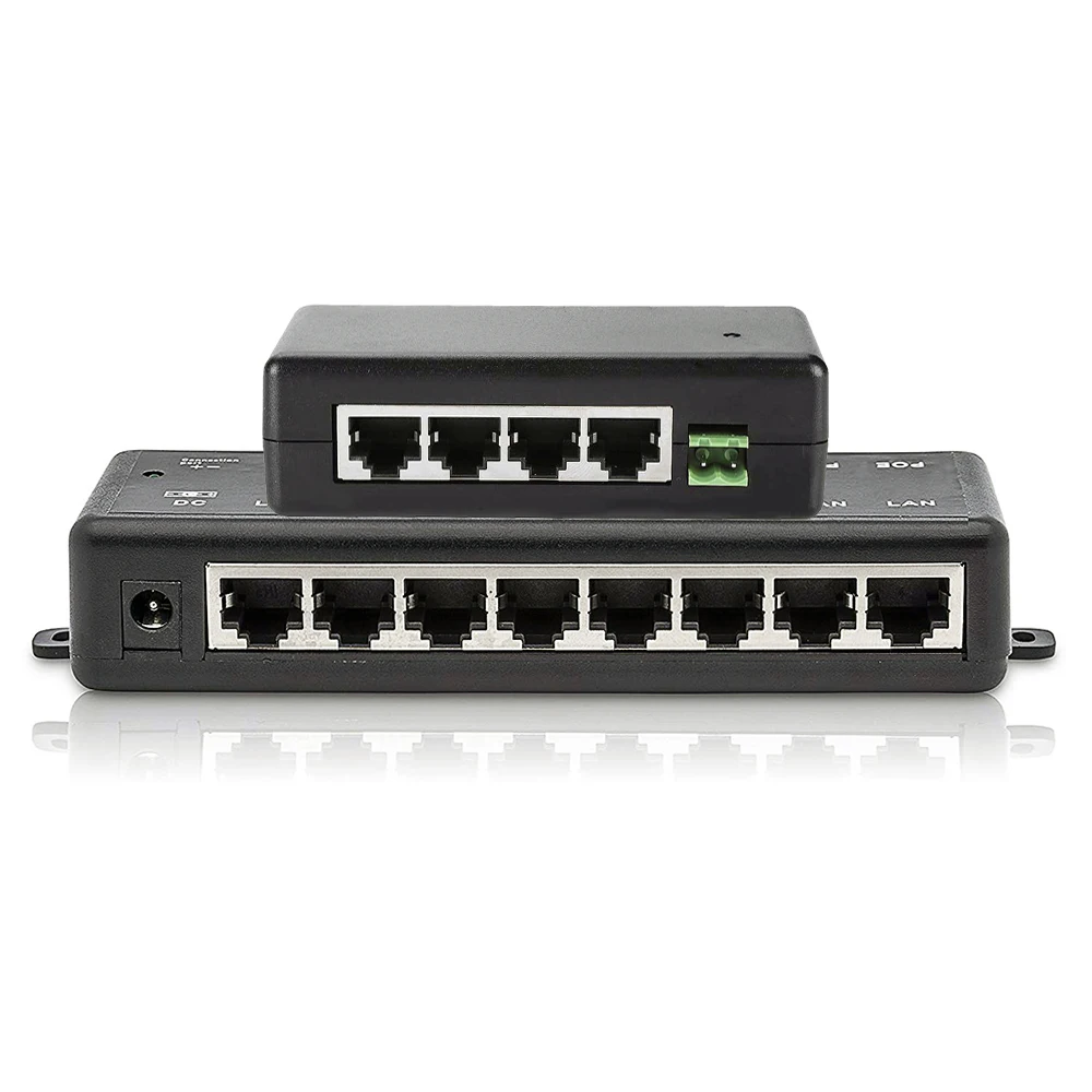 8-портовый Инжектор PoE среднего размера фотоадаптер питания на 8 каналов реле для