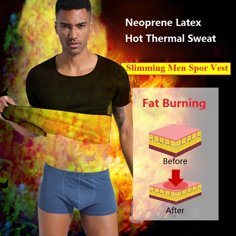 

Men Sports Top Body Shaper Slimming Waist Trainer Running Vest Neoprene Sauna Suit Shapewear Gym Shirts Breathable Jacket