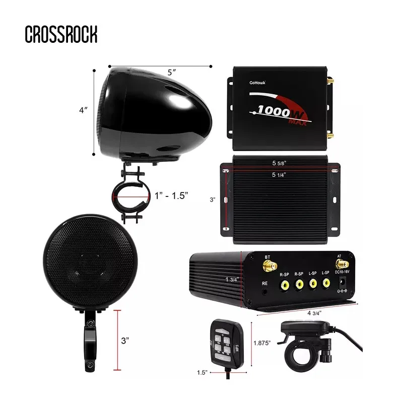 4-канальный Bluetooth Водонепроницаемый ATV UTV RZR двигатель стерео колонки аудио