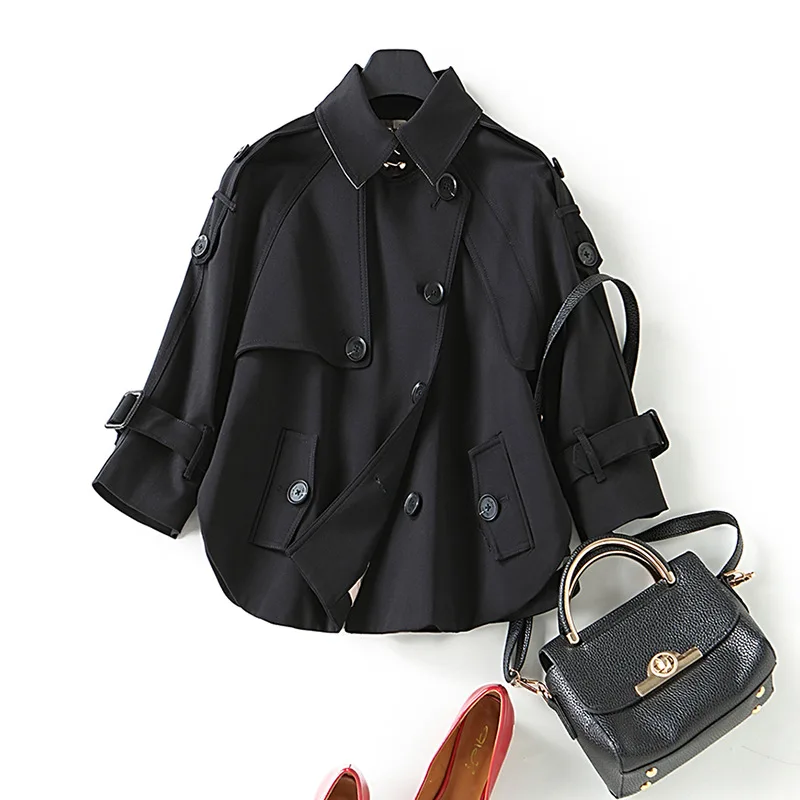 Новинка 2019 Женский Тренч BURDULLY пальто в английском стиле короткое двубортное