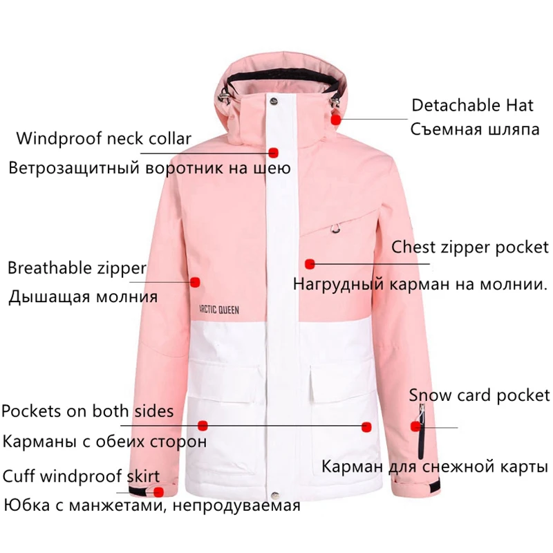 Женская куртка для сноуборда зимние женские куртки Толстая теплая