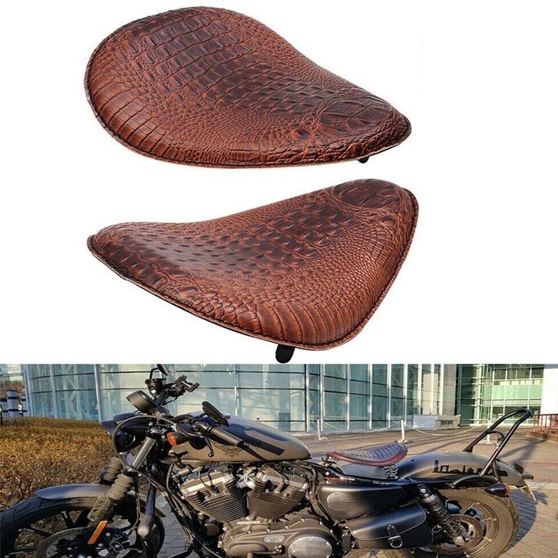 Коричневое кожаное мотоциклетное сиденье для водителя Honda Sportster Bobber Chopper |