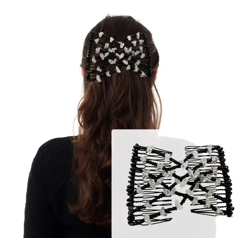Волшебная расческа для волос с жемчужиной и бусинами эластичная повязка