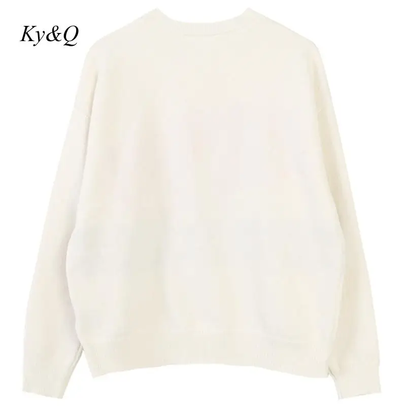 Брендовый дизайнерский белый свитер пуловер женский роскошный рождественский