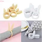 Пасхальное кольцо для салфеток, кольца для салфеток с милым Кроликом, деревянные пасхальные кольца для салфеток в форме кролика для ужина, пасхальных детских вечеринок