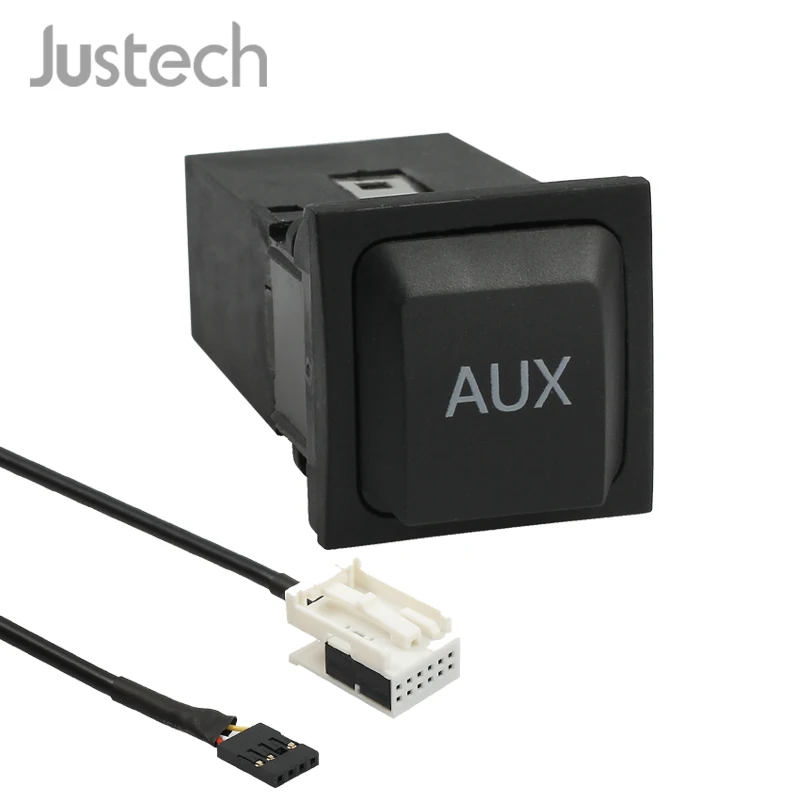 Justech AUX в гнездо переключатель вилка + удлинитель кабели для VW Golf Sagitar Jetta MK5 MK6 RCD 510