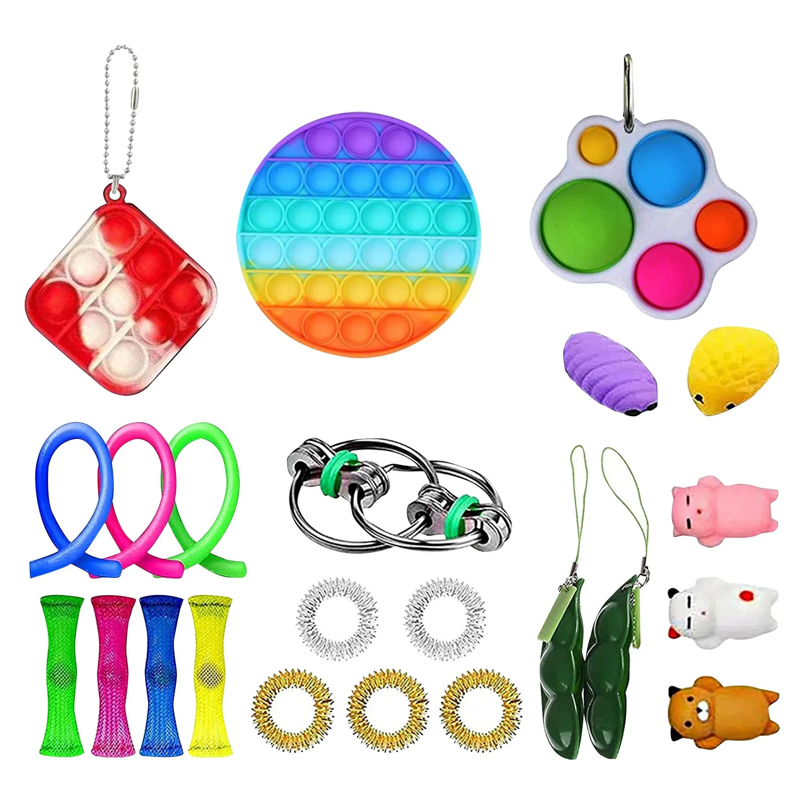 

New 23Pcs Fidges Fidget Toy Set Cheap Sensory Fidget Toys Pack for Kids or Adults Squishy Sensory Antistress Relief Figet Toys