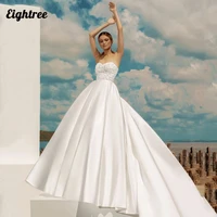 eightree sexy wedding dresses sweetheart satin bride dress beadings sweep train a line simple princess wedding gowns plus size