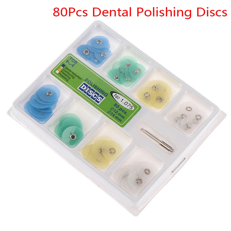

80pcs Resin Filling Material Dentist Tools Finishing Dental Discs Dental Polishing Strips Mandrel Set Teeth whitening products
