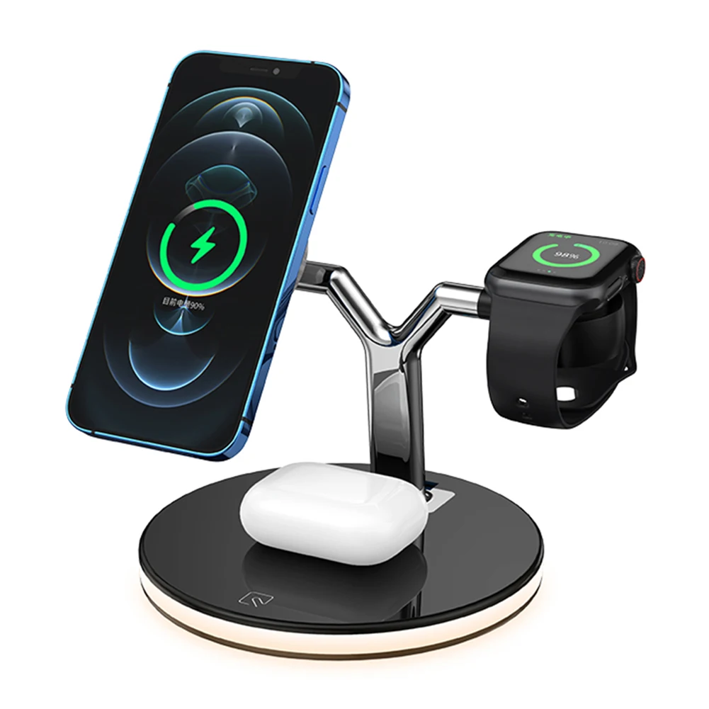 

3 in 1 QI Magnetic Wireless Charger 25W Fast Charging Station Magsafing Chargers for Apple Watch Airpods pro iPhone 12 pro Max