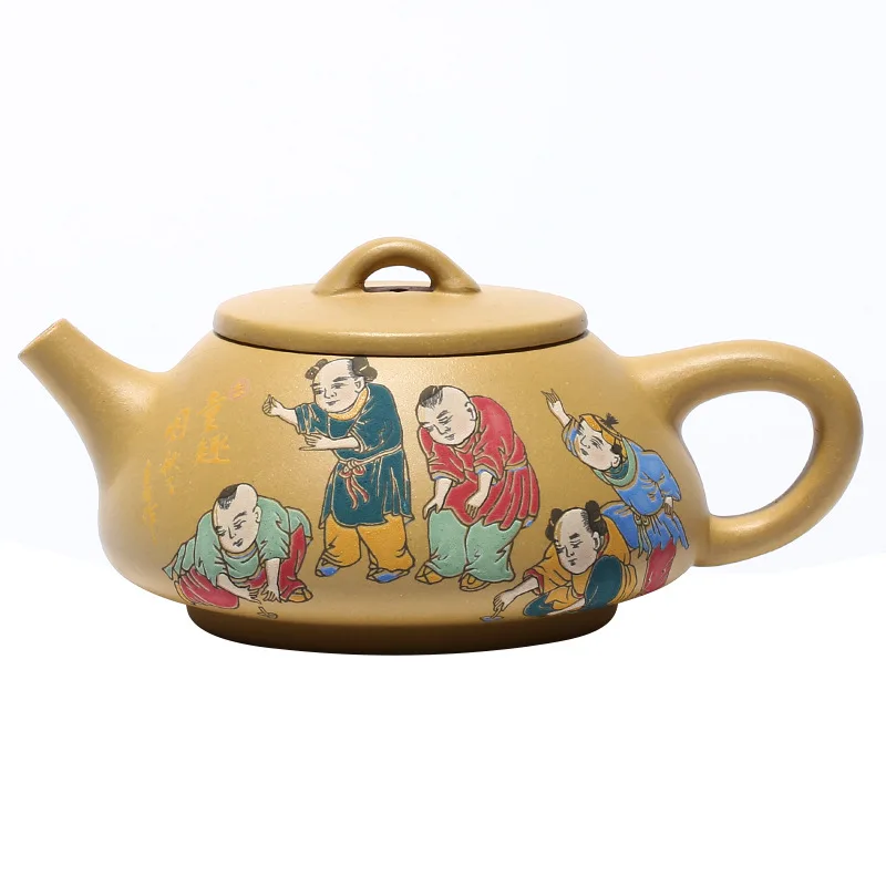 

Hand painted purple clay teapot and teapot gift