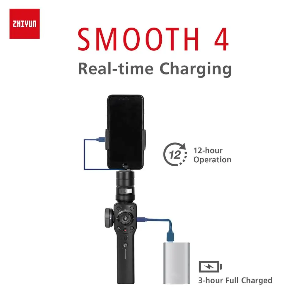 ZHIYUN официальный гладкой 4 3-Axis телефон разных цветов с шарнирным соединением для