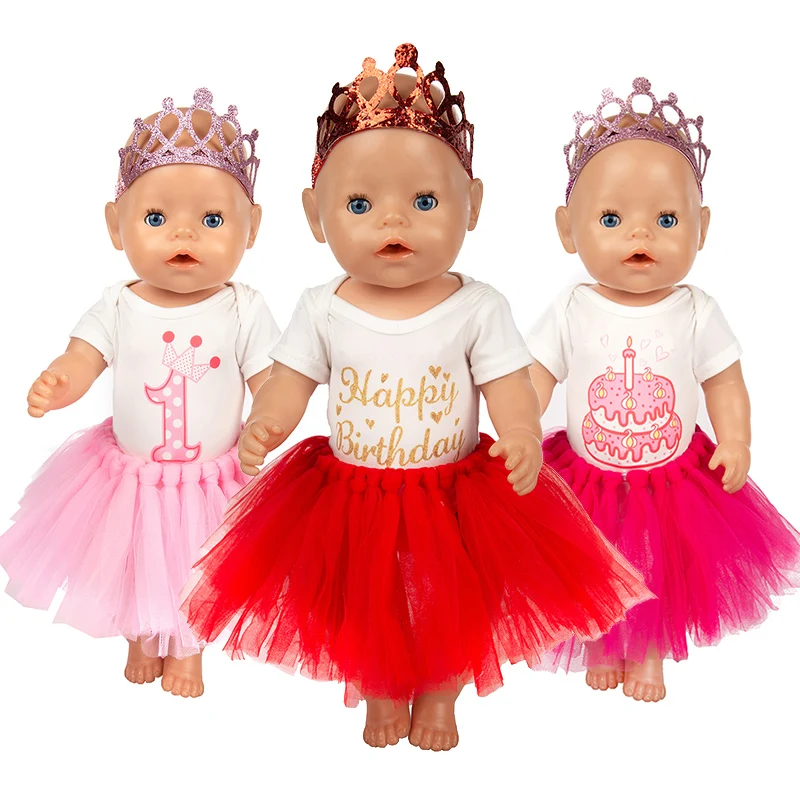 

Wholesale 5PCS/LOT Doll Clothes Accessories Birthday Party Clothes fit 43cm Baby New Born doll,18 Inch Doll