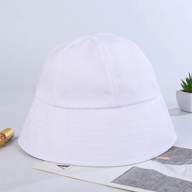 

2021 Dome Solid Bucket Hats For Women And Men Summer Winter Cotton Black Panama Caps Fishing White Fashion Spring Fisherman Hat