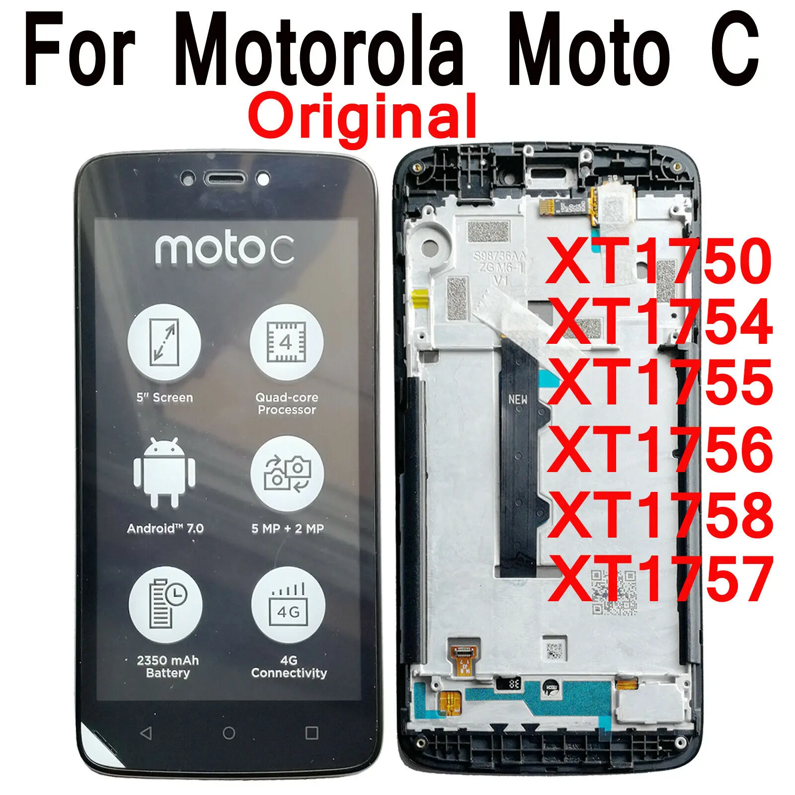 For Motorola Moto C XT1750 XT1754 XT1755 XT1756 XT1757 LCD Display Touch Screen