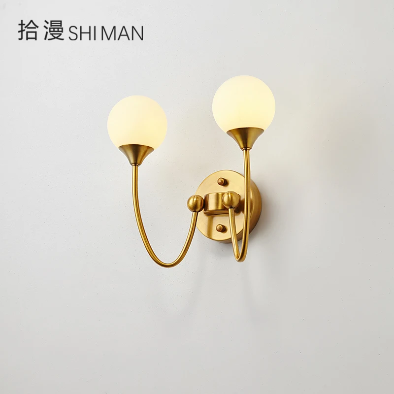 Modern Glass Ball Wall Lamp Sconce Led Bedroom Light Fixture for Home Decor Nordic Foyer Living Room Corridor Luminaire E27 | Лампы и