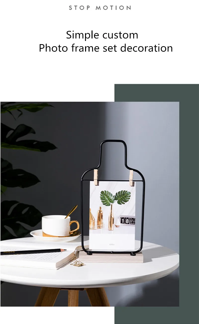 Скандинавские фоторамки с клипсой, креативные, ручной работы, настольный горшок для суккулентов, декоративные рамки для фотографий, сертификат, дисплей на платформе