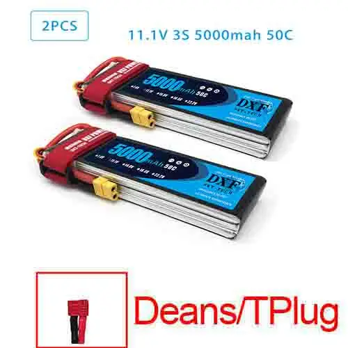 2 шт. DXF Lipo Батарея 2S 3S 7,4 V 11,1 V 6500 мА/ч, 5200 мА/ч, 60C 120C 50C 100C AKKU LiPo Батарея для Rc вертолет RC автомобиль Лодка - Цвет: 2PCS5200 DEANS
