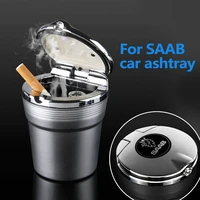car led lights creative personality ashtray cigarette dustbin car accessories interior ashtray for saab 9 3 9 5 93 95 900 9000