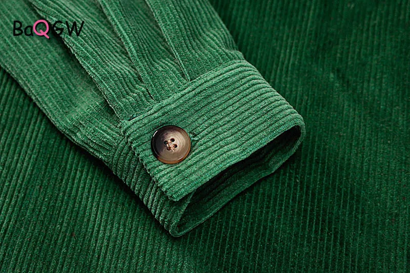 

BaQGW Women's Winter Long Sleeve Corduroy Turndown Collar Shirts Harajuku Single Breasted Top Blouse Shirts Streetwear Outwear