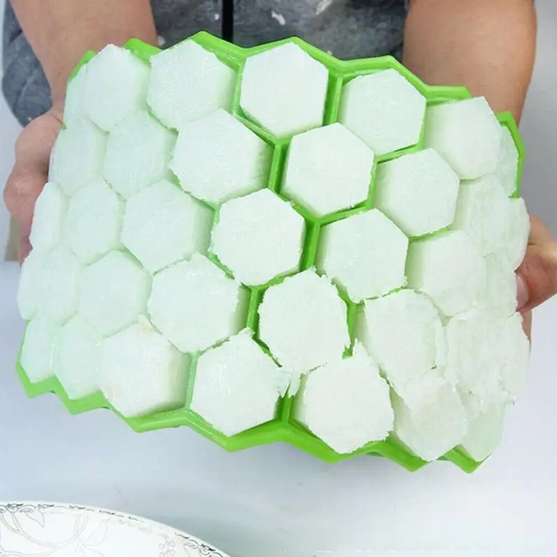 

Silicone Ice Cube Tray Fruit Ice Cube Maker DIY Creative Mold Small Ice Honeycomb Cube Shape Accessories Kitchen V0R0