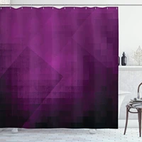 purple eggplant shower curtain abstract purple squares in faded color scheme with modern art inspired style bath curtain