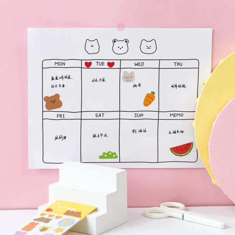 4 шт. наклейки Кавай для ноутбука, телефона, багажника, альбома, дневника, календаря, альбома вырезок, канцелярские принадлежности для студентов в офисе.