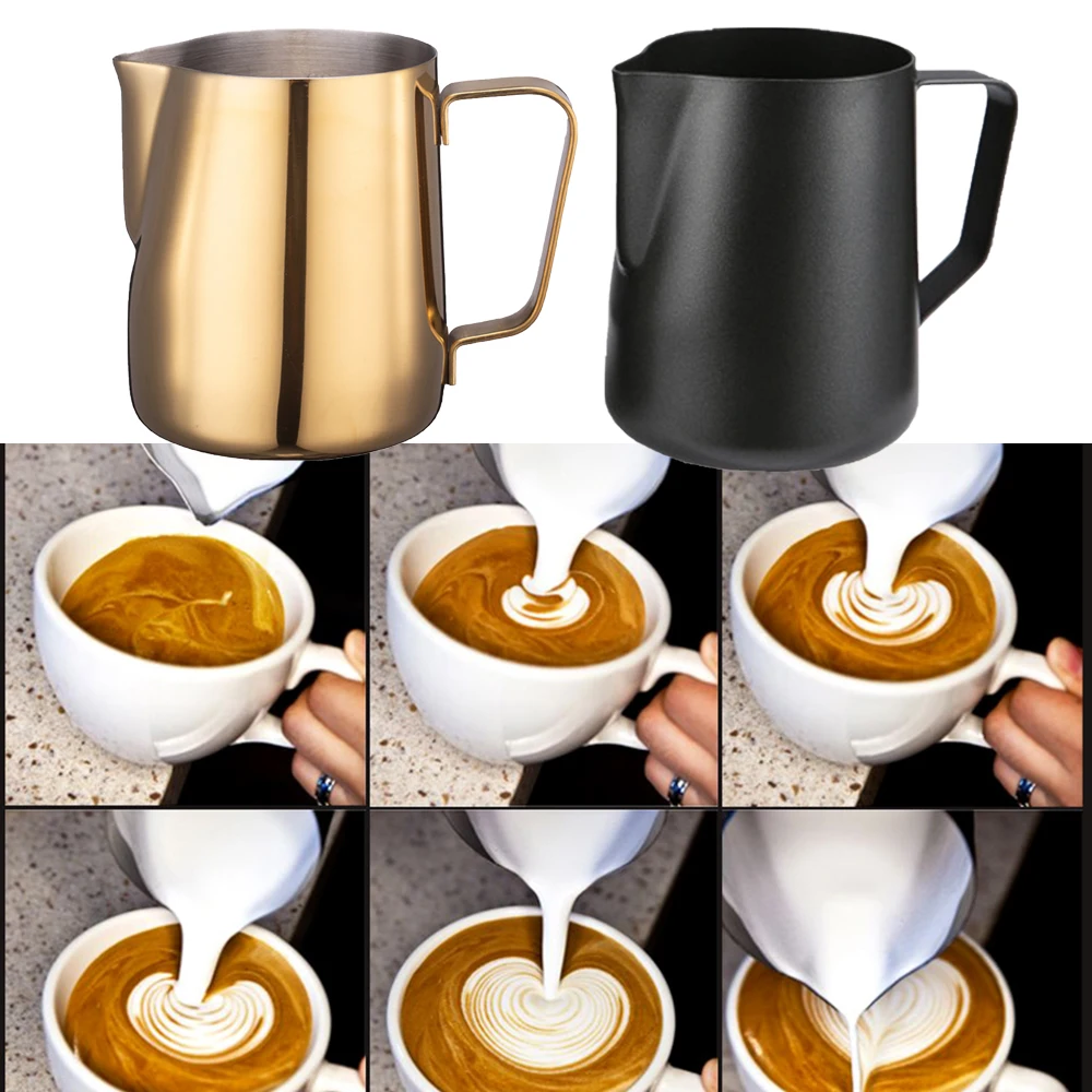 

Milk Frothing Picher Scratch-Resistant Stainless Steel Milk Cup Heat Resistant Handheld Frothing Jug With Comfortable Handle