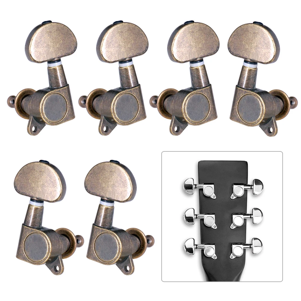 

6pcs (3L3R) Closed Guitar Tuning Pegs String Tuners Machine Heads Knobs Tuning Keys for Folk Acoustic / Electric Guitar