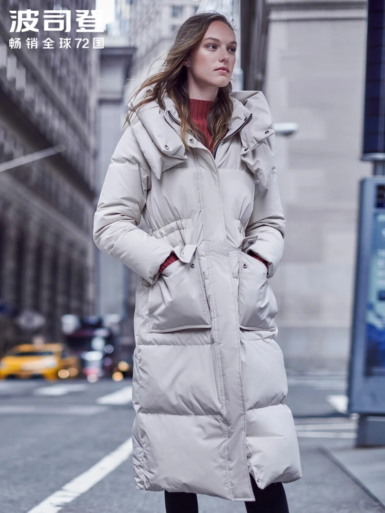 Женский пуховик BOSIDENG длинная пуховая парка новая модная зимняя одежда съемный