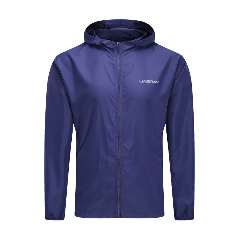 Сверхлегкая куртка для бега с капюшоном мужская спортивная длинным рукавом