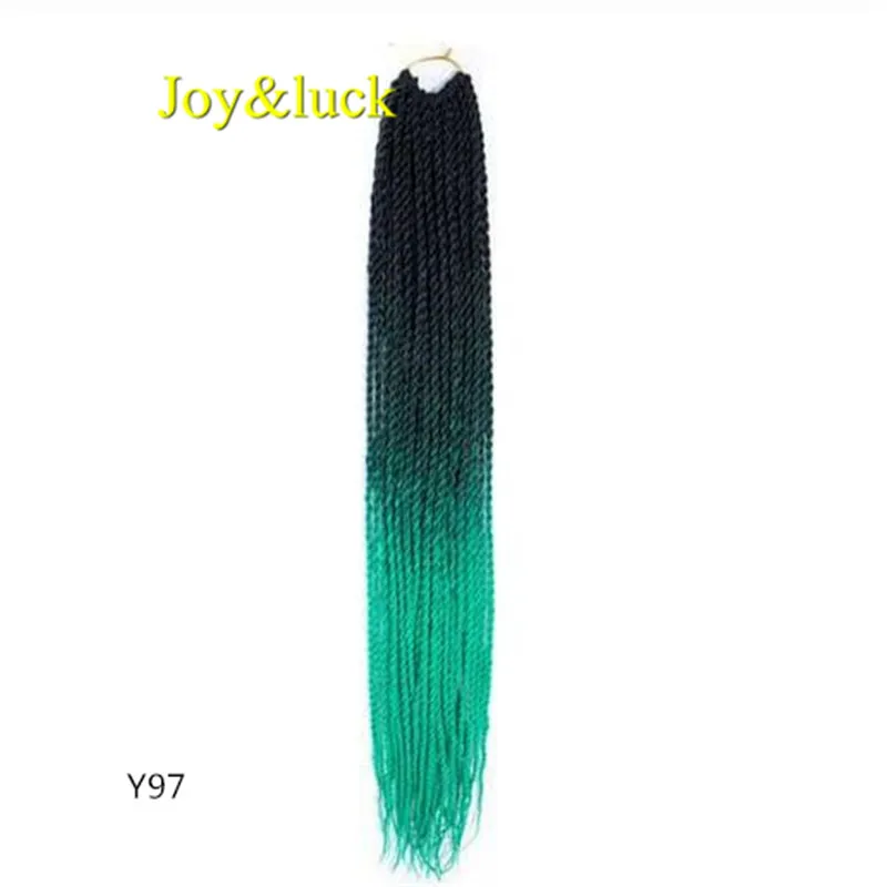 Y97 Joy& luck 24 дюйма Сенегальские закрученные крючком косички 30 прядей синтетические волосы для наращивания плетение волос - Цвет: Y97