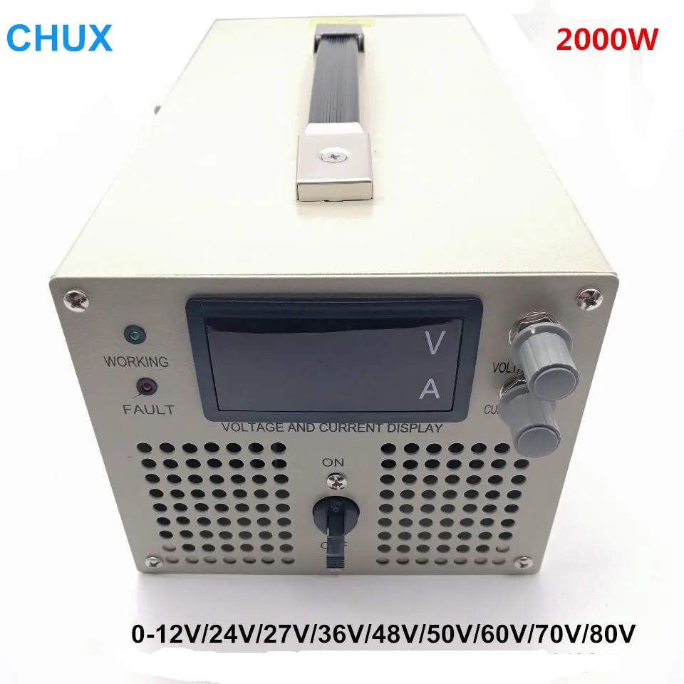Регулируемый источник питания 2000 Вт 0-12 В 27 в 36 48 50 60 70 80 90 100 110 цифровой дисплей