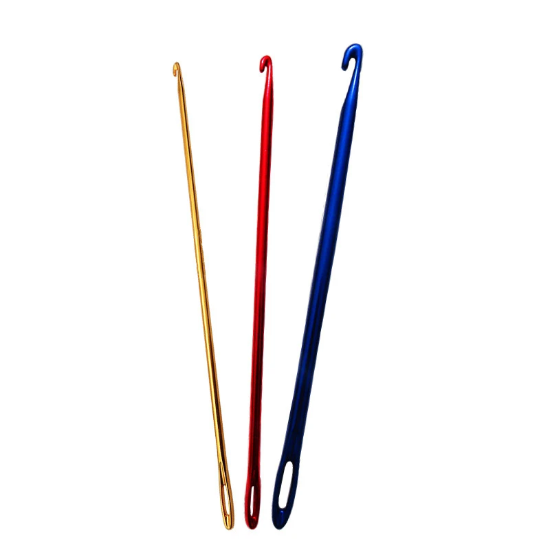 

3PCS Aluminum Tunisian Afghan Crochet Hook Thread Needles Knitting Hand Knitting Tool 2.75mm 4.0mm 6.0mm