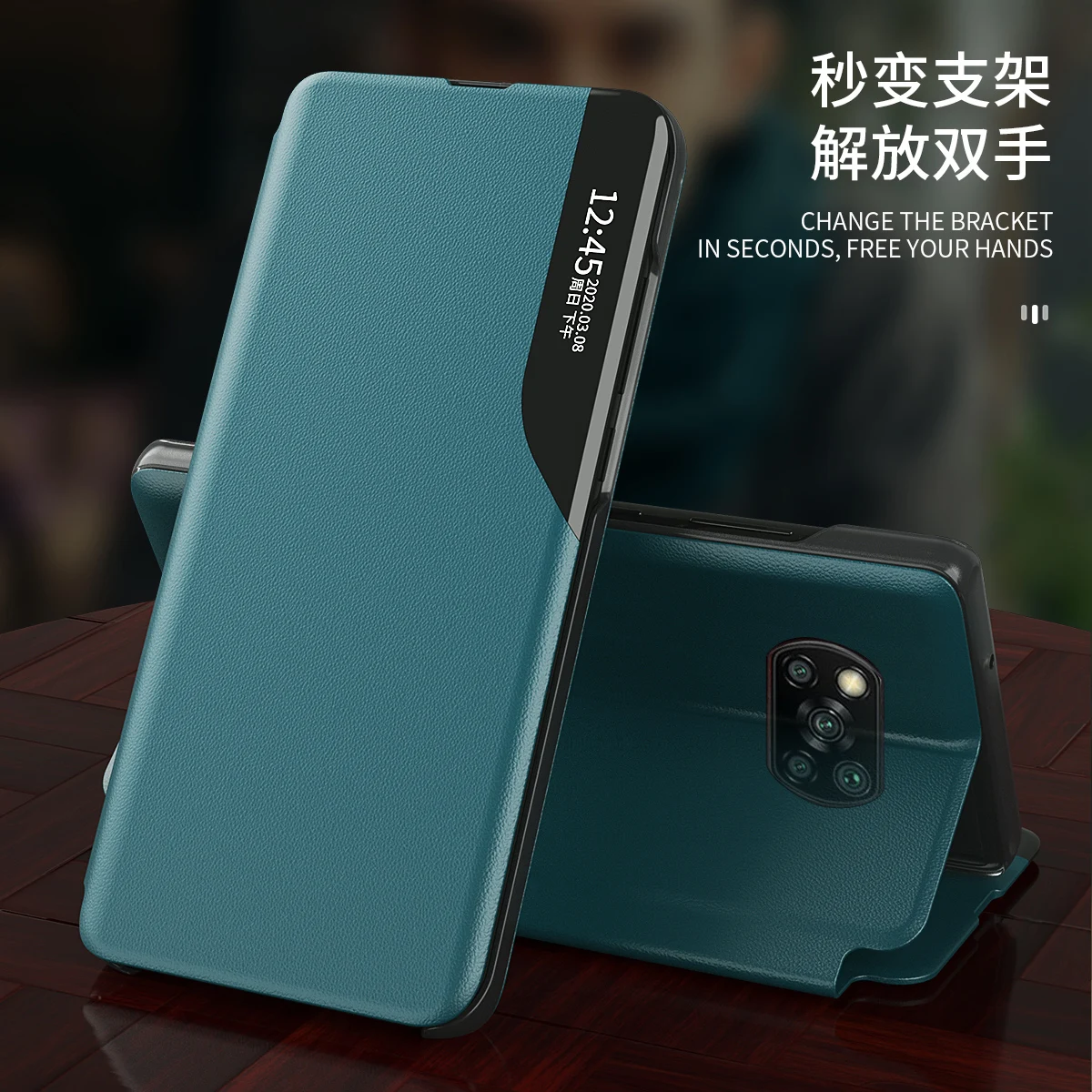 Смарт чехол с окошком для экрана кожаный откидной крышкой xiaomi mi 10 t redmi note 9s 9 8 pro 8t 9a