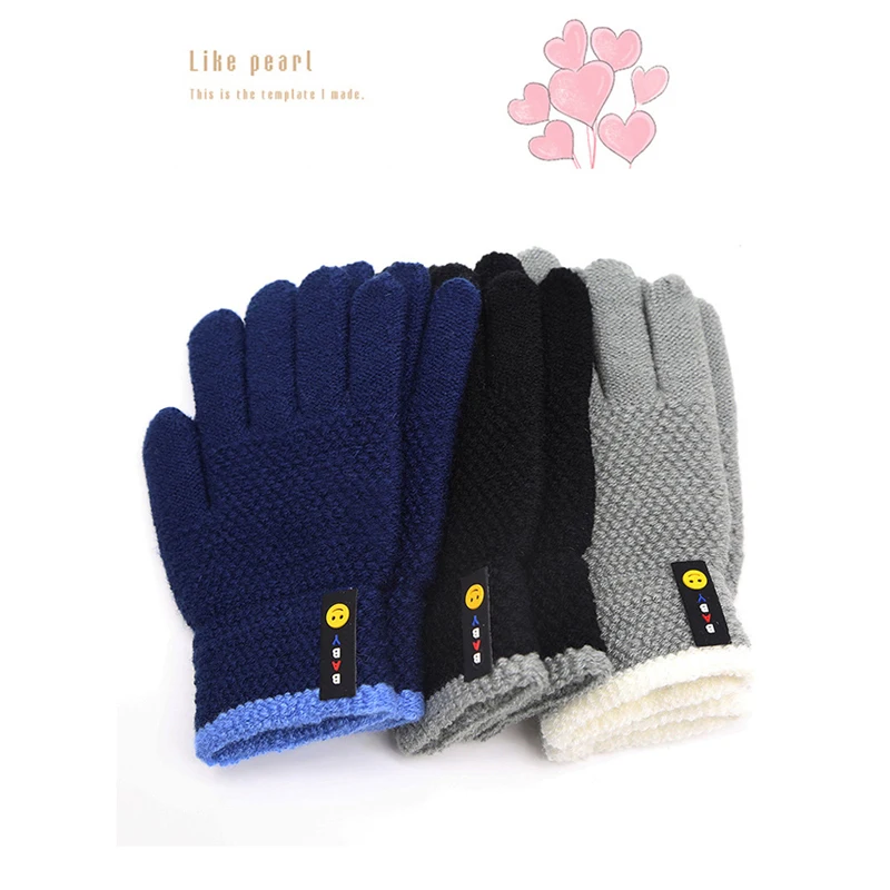 Warmom-guantes gruesos de punto para ni&ntilde;os, manoplas el&aacute;sticas c&aacute;lidas de invierno, accesorios para ni&ntilde;os de 5 a 11 a&ntilde;os, nueva moda-1