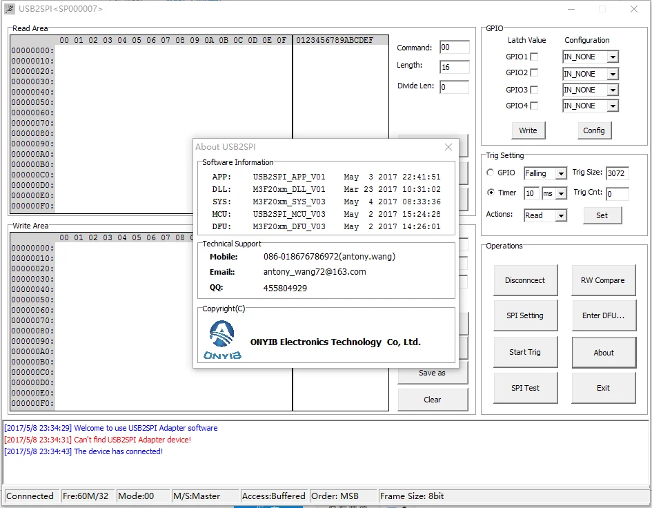 USB адаптер SPI с 4 GPIO Высокоскоростная поддержка связи режим Master-slave | Электроника