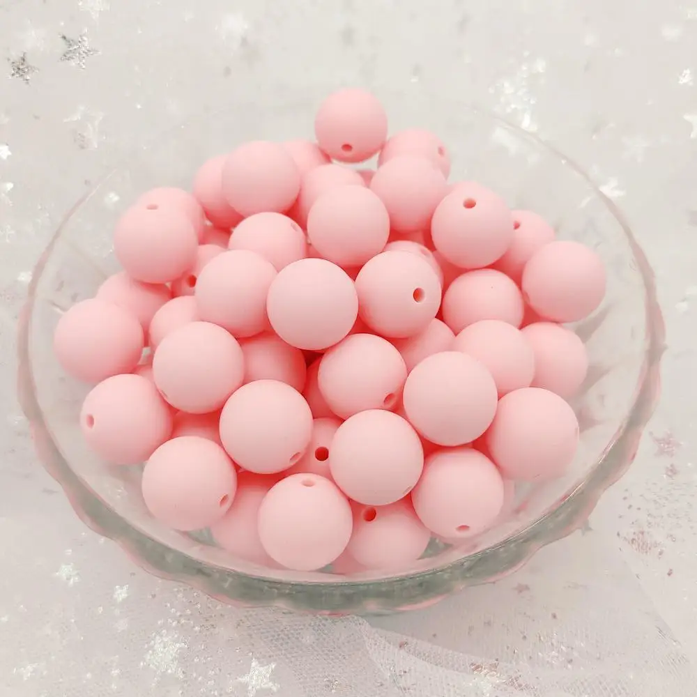 

20pcs 15mm Silicone Beads Round Shape BPA Free DIY Soft Chew Teething Silicone Beads For DIY Jewelry Pacifiers Clip Teether