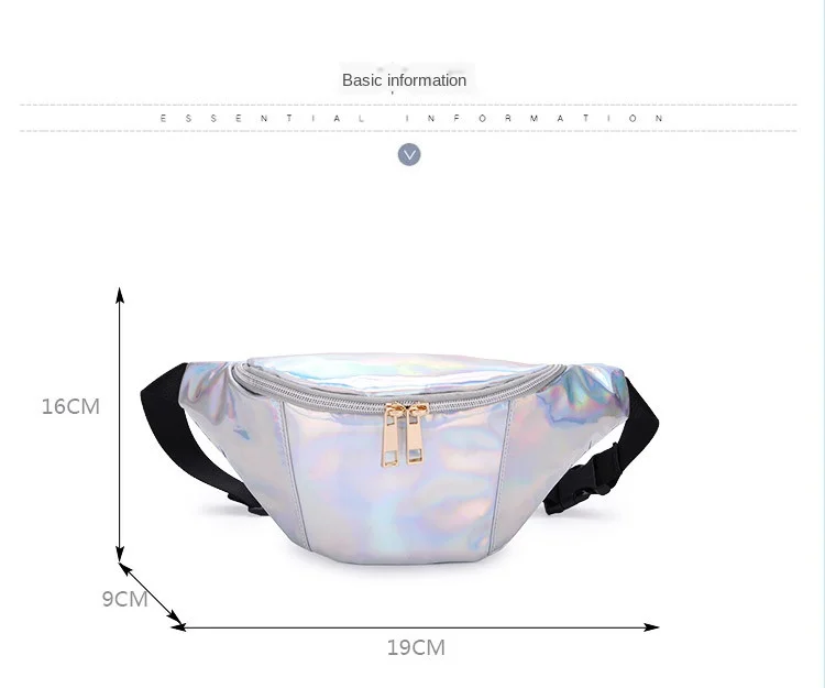 

new laser waist bag outdoor running transparent waist bag laser chest phone bag hip hop bag laser snake chest bag