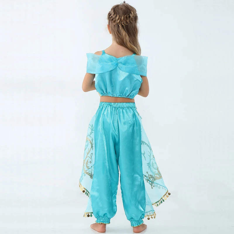 Детский летний костюм принцессы жасмина для танцев девочек Аладдина на Хэллоуин