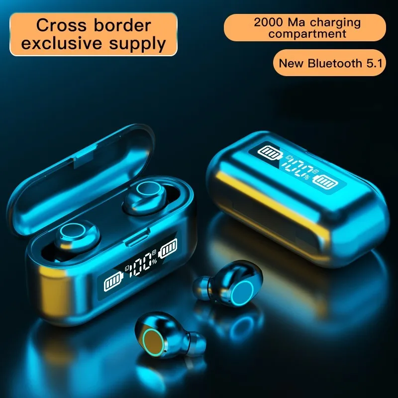 2000 мАч светодиодный Беспроводной наушники Bluetooth V5.1 вкладыши TWS с сенсорным