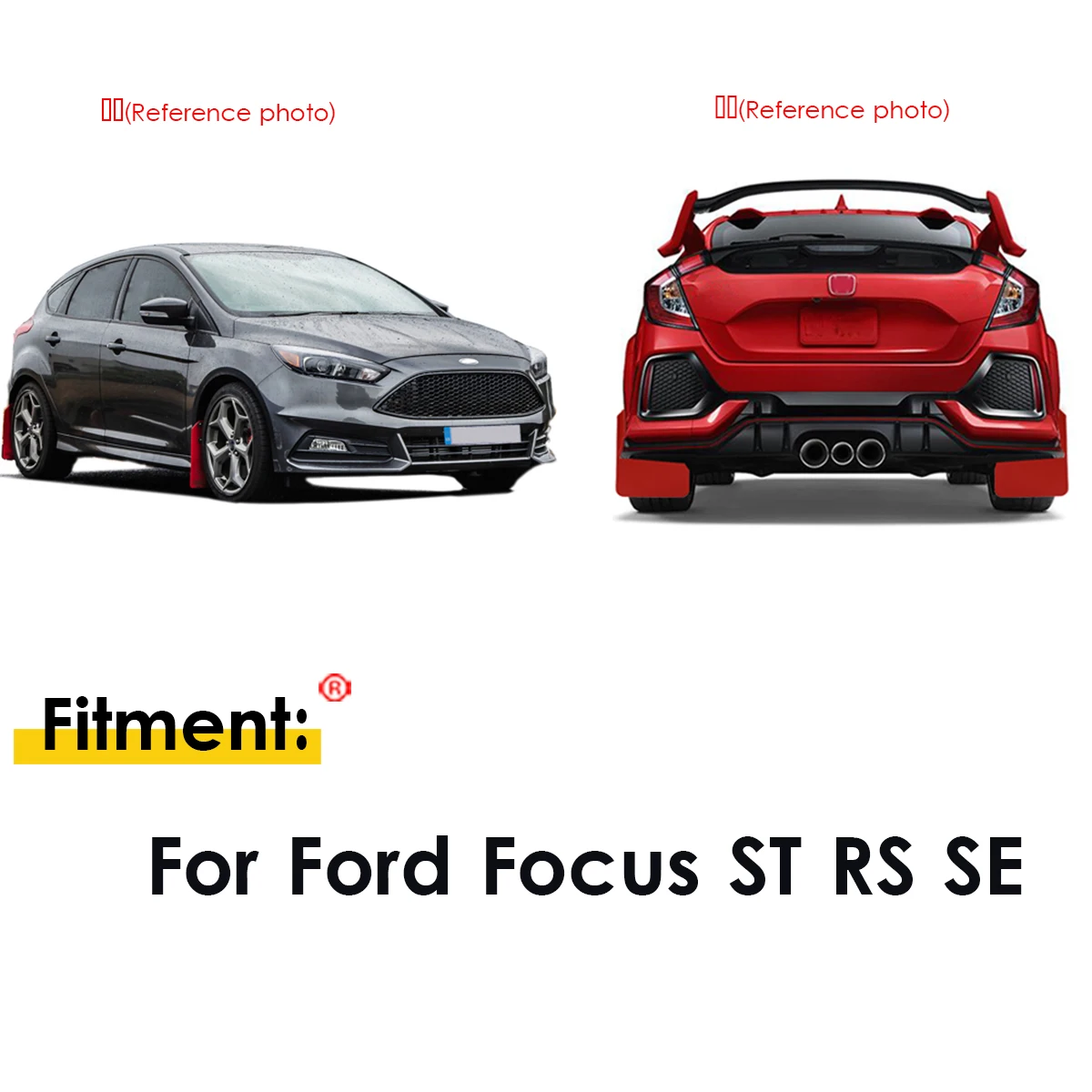 Для Focus ST RS SE Mk2 MK3 Mk3.5 MK4 2 3 4 ST170 ST225 ST250 набор красные Брызговики крыло брызговиков вспышки