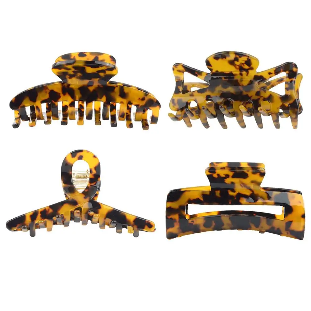 

Leopard Non-slip Claw Clip Large Barrette Hair Claws Bath Clip Ponytail Clip Girls Hair Accessories Stylish Pin Teeth Clamp